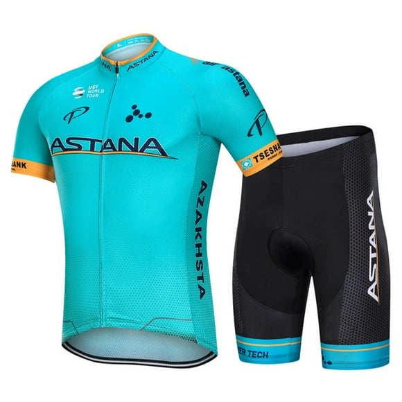 Men's Cycling Jersey Breathable Full-Zipper 3D-Padded Short Set