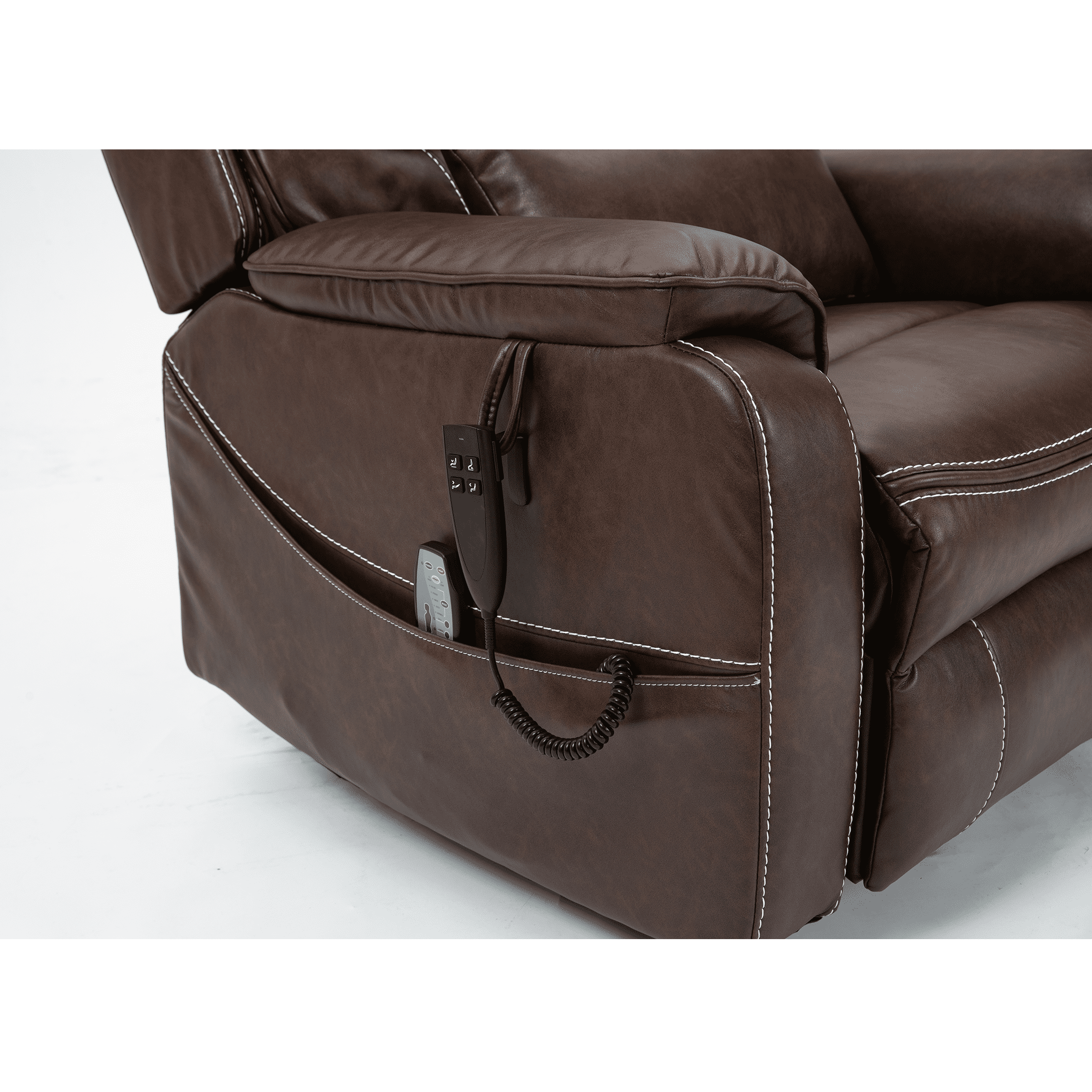 BTMWAY Lift Chairs for Elderly, Electric Power Lift Recliner with Heat Therapy and Massage Function, Heavy Duty Recliner Sofa with Cup Holders, USB Chaiging Port and Side Pocket for Living Room, Brown