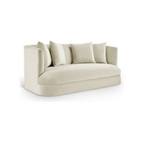 Meridian Furniture Alder Cream Velvet Loveseat