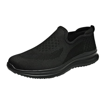 

Mackneog Men Mesh Mountaineering Casual Sport Shoes Lace Up Solid Color Running Breathable Soft Bottom Sneakers Gift on Clearance