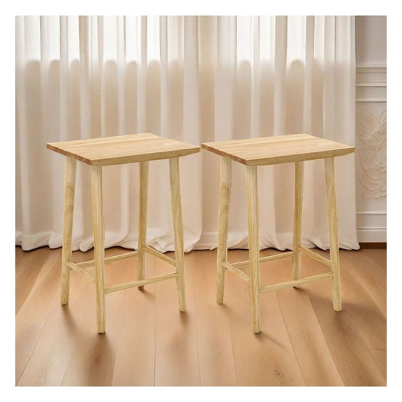 25.5 Inch Bar Stools Set of 2 with Footrest Kitchen and Dining RoomTable Benches