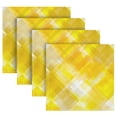 thumbnail image 2 of 20"x20" Satin Dinner Napkin Yellow and White Checkered Squares Table Napkins for Wedding Birthday Restaurant Party Tableware Decoration 4 Pack, 2 of 6
