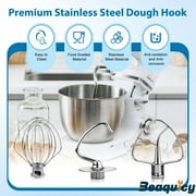 Beaquicy K45WW Stand Mixer Attachments Dough Hook Wire Whip Flat Blade Paddle with Scraper for KSM150 Tilt Head