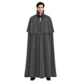 thumbnail image 4 of Halloween Hooded Robe Cloak, Men's Medieval Style Suede Cape Costume, Renaissance Inspired Dress Up Wrap for Masquerade Parties, Stage Shows and Themed Events, 4 of 4