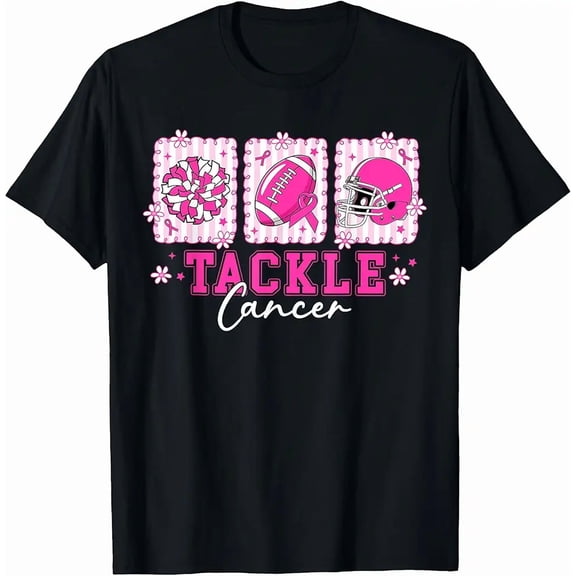Pink Out Tackle Breast Cancer Awareness American Football T-Shirt