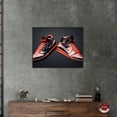 thumbnail image 3 of Red Sneakers On Display Canvas Wall Art by Notoriart, Black Floater Frame, 37" x 55", 3 of 7