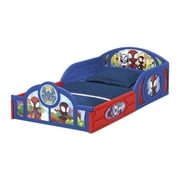 Marvel Spidey and His Amazing Friends Sleep and Play Toddler Bed with Built-In Guardrails by Delta Children, Blue