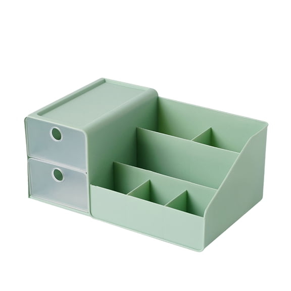 SouMaox Desktop Drawer Organizer, Stackable Tiered Compartments, Glossy Finish, Sundries Classification Storage for Home Office Vanity