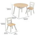 thumbnail image 5 of KidKraft Wooden Kids Round Storage Table & 2 Chair Set, Natural & White, 5 of 10