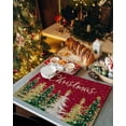 thumbnail image 4 of Christmas Tree Placemats Set of 6, Golden Pine Tree Placemat for Dining Table Decorations, Cotton Linen Snowflake Place Mats, Red Table Mats for Kitchen Dinner Xmas Winter Holiday Party Decor, 4 of 6