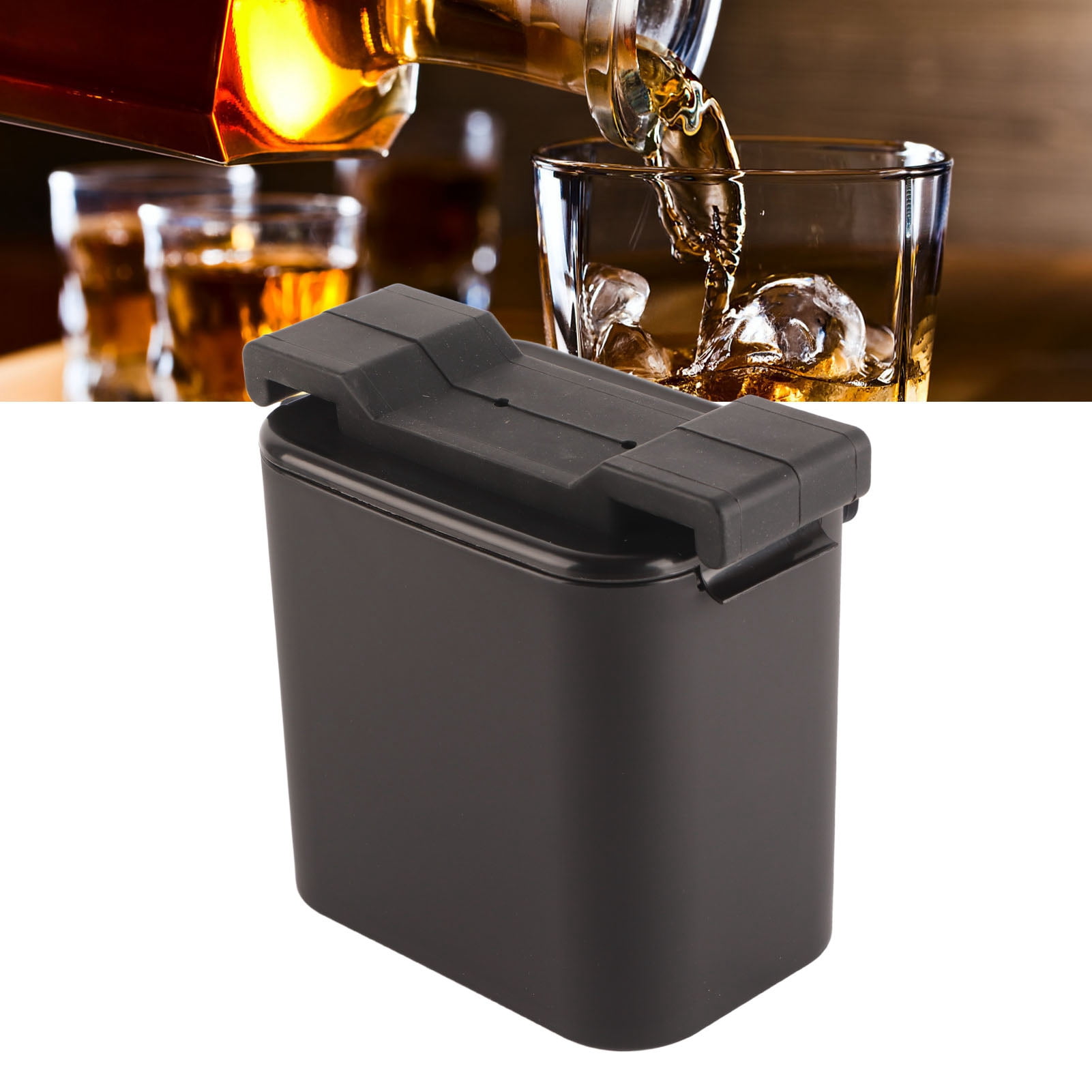 BIMZUC Premium Crystal Clear Ice Ball Maker for Whiskey, 2-Hole Square Silicone Ice Cube Mold Tray (9.05 inches / 23 cm)