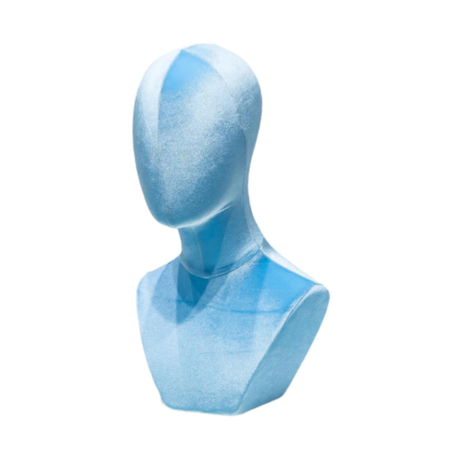 TOOYFUL Display Stand Versatile Mannequin Head Model for Hats Headband Headphone Light Blue