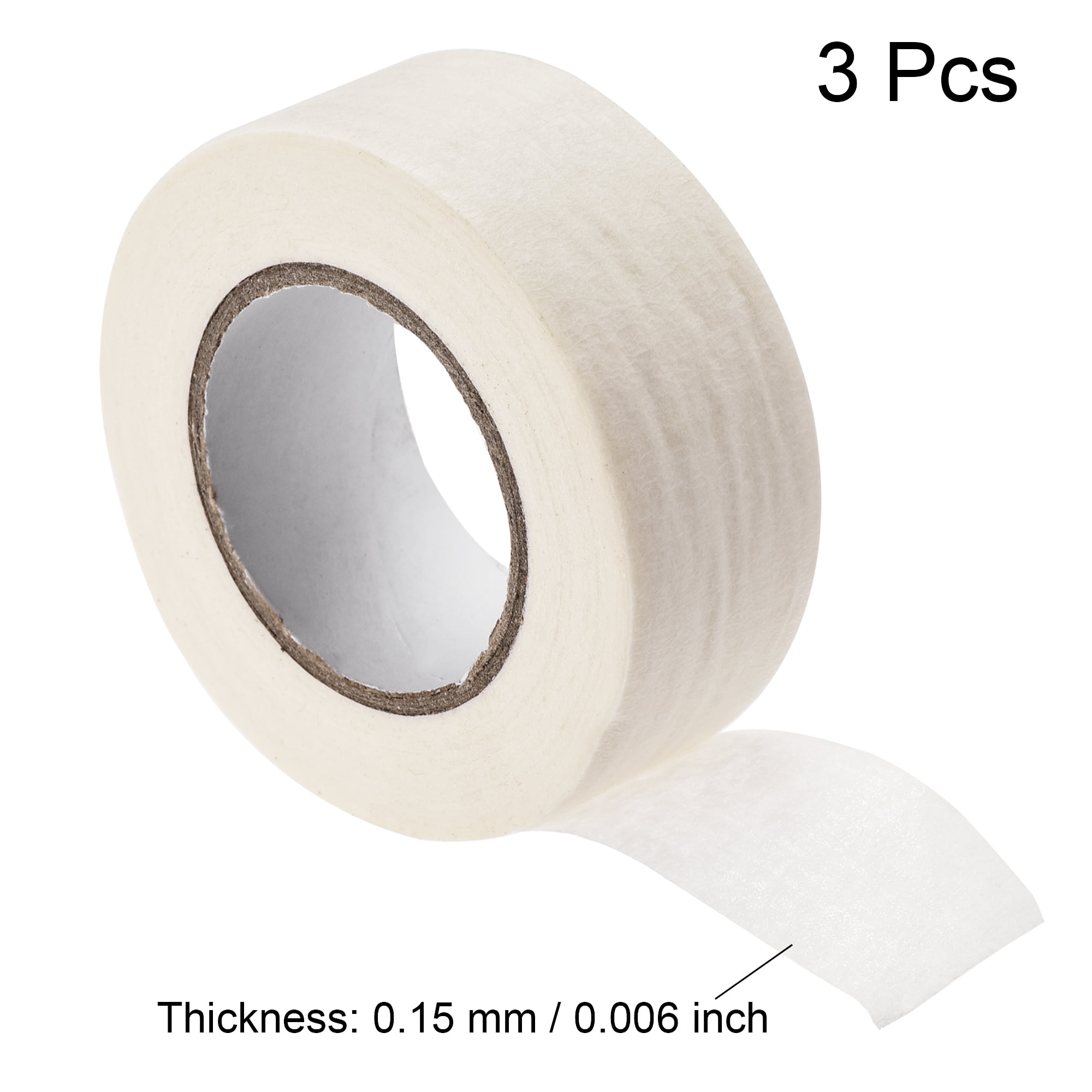 Uxcell 3pcs 25mm 1 inch Wide 20m 21 Yards Masking Tape Painters Tape Rolls White