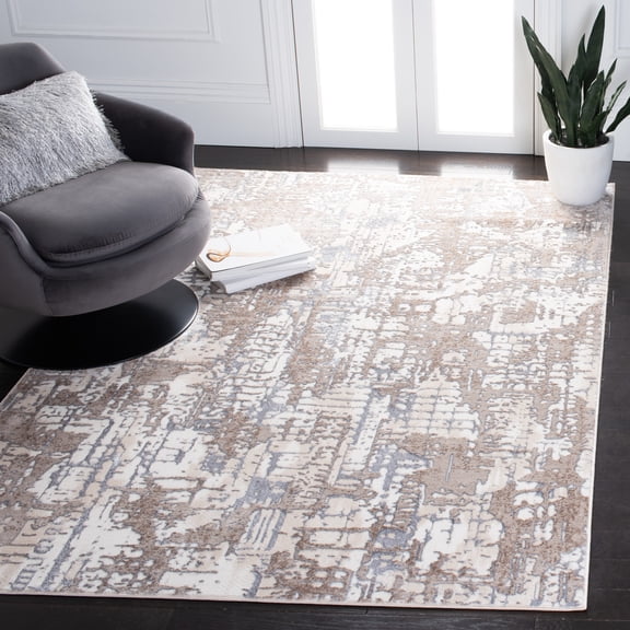 Safavieh Lagoon Catrine Distressed Area Rug, Ivory/Gray, 6'7" x 6'7" Square