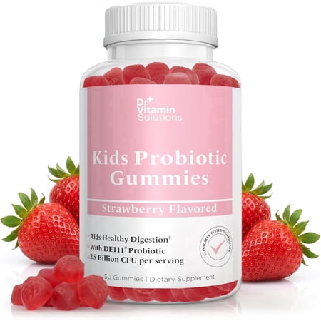 DR Vitamin Solutions Kids Organic Vegan Probiotic Gummies for Digestive Support, 30 Count