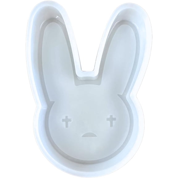 Bunny with Tall Ears Cross Eyes Silicone Freshie Mold Bad Rapper X for Scented Aroma Beads Oven Safe Bake Grupo She Goes