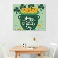 thumbnail image 3 of COMIO St. Patrick's Day Canvas Wall Art Framed Wall Decoration Shamrock Clover Wall  Paintings Gold Coin Pot Leprechaun Hat Beer Aesthetic Wall Artwork Wall Pictures for Living Room, 3 of 5
