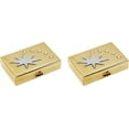 thumbnail image 2 of Set of 2 Rectangular-Shaped Pocket Purse Pill Box & Organizer With Dual Compartments (Gold With Silver Star), 2 of 4