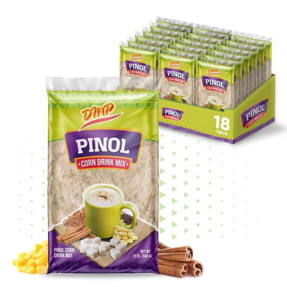 De Mi Pas Traditional Pinol Drink Mix, Roasted Corn & Cocoa Central American Beverage, 12 oz, 18-Pack