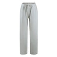 thumbnail image 4 of JUSLIO Womens Pants Linen Fashion Casual Drawstring Loose Wide Leg Pants, 4 of 9