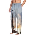 thumbnail image 2 of Disketp Elephant Giraffe On A Mountain Top Sunset Men'S Pajama Pants - Ultra Soft Fleece Sleep And Lounge Pants (Size: S-Xxl), 2 of 9
