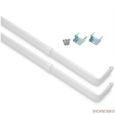 The Classic Touch White Adjustable Double Curtain Rod, 66"-120"