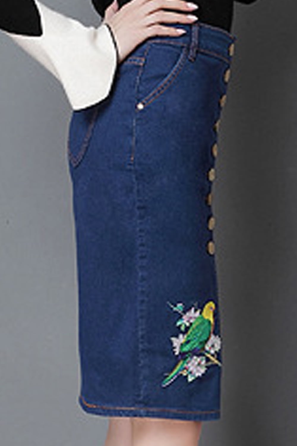 mid length denim skirts patterns