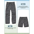 thumbnail image 4 of liyiyiyia Boy's Scout Pants Quick Dry Convertible Hiking Pants Outdoor Climbing Casual Trouser Kids Youth Gray Cargo Pants, 4 of 8