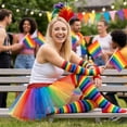 thumbnail image 7 of Forfamy 6 Pcs Rainbow Accessories Set Rainbow Costume for Women Pride Skirt Rainbow Tutu Skirt Headband Socks LGBTQ Gay Pride Accessories Rainbow Outfits, 7 of 7