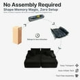 thumbnail image 4 of POEM PANDA 82" Oversized Boneless Memory Foam Chaise Lounge Chair,Black Plush Corduroy Couch Bed,Double Sleeper Comfy Sofa Bed, Cloud Couches for Living Room, 4 of 7