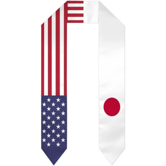 Japan & USA United States Flag Graduation Stole For International Student Stole Pride Shawls