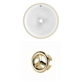 thumbnail image 1 of 16.5-in. W Round Bathroom Undermount Sink Set In White - Gold Hardware AI-20419, 1 of 7