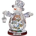 thumbnail image 1 of Figura Thomas Kinkade, muñeco de nieve de cristal navideño blanco, 25 cm, 1 of 6