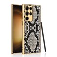 thumbnail image 1 of SaniMore Case for Samsung Galaxy S23 Ultra, Soft TPU & Electroplated Leather Camera Proction Magnetic Cover Support Wireless Charging Shockproof Protective Shell for Samsung S23 Ultra, Python Patter, 1 of 7