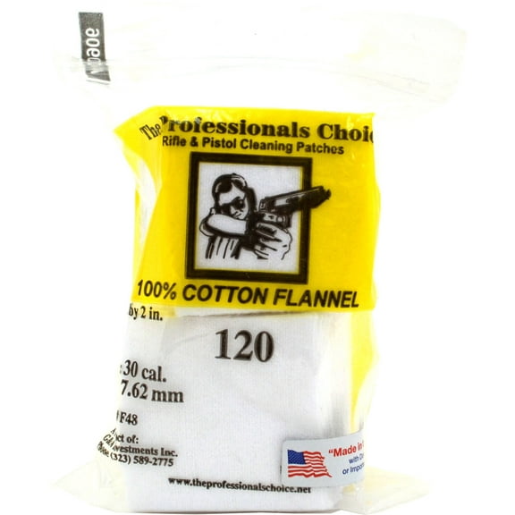 The Professionals Choice Square Flannel Cleaning Patches 30 Cal / 7.62mm 120 pk