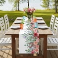 thumbnail image 4 of Table Runners 70 Inches Long Dress Scarves, Watercolor Roses Farmhouse Coffee/Dining/Kitchen Table Decor, Holiday Table Runner, Spring Flowers Leaves Butterflies Botanical 13x70 Inch, 4 of 9