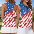 thumbnail image 3 of Uorisanigo US Flag Couple Matching Outfit Mens Golf Shirts Size S Short Sleeve 1/4 Zip Up Shirts for Work Athletic and Womens Zipper Shirt Quick Dry Sleeveless Racerback Workout Tops, 3 of 8