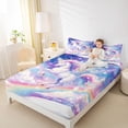 thumbnail image 3 of Metsweet Dreamy Unicorn Bed Sheets 4-Piece, Galaxy Gradient Starry Sky Full Size Sheets,1 Fitted Sheet, 1 Flat Sheet and 2 Pillowcases, 3 of 5
