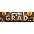 thumbnail image 4 of LUUFILx Congrats Grad Banner Sunflower Decor Backdrop Graduation Party Decoration Background Props Indoor Outdoor Celebration Removable Easy Setup, 4 of 8