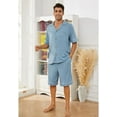 thumbnail image 2 of Vulcanodon Mens Pajama Set, Bamboo Viscose Button-up PJS for Men?Grey Blue, Large?, 2 of 8