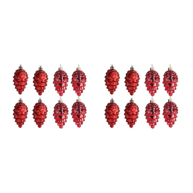 kurtrusly 8piece Christmas Decorations Exquisite Pine Cone Decorations For Magical Red 2Set