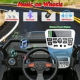 thumbnail image 4 of 24V 400W Kids Ride On Electric UTV Car with Remote Control, Ride on Toys with Advanced Center Panel, Music, Bluetooth, LED Lights, Gift for Boys Girls 3+, Black, 4 of 9