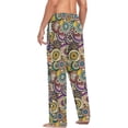 thumbnail image 6 of HPINK-T Vintage Floral Pajama Pants Mens Lounge Pants Straight-Fit Men Pajama Bottoms with Pockets Drawstring, 6 of 13