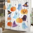 thumbnail image 6 of Tchckioa Halloween Shower Curtain,Privacy Protection Hooks Bath Curtain for Bathtub Decor,72x72,Blue White, 6 of 8