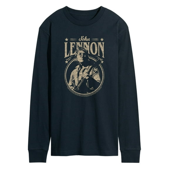 John Lennon - Vintage Guitar - Men's Long Sleeve Graphic T-Shirt