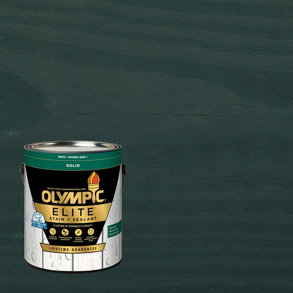 Olympic Elite 1 Gallon SC-1045 Midnight Blue Solid Advanced Exterior Stain and Sealer in One