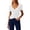 White, variant on Fashion Commute Blouse Elegant Smocked Neckline Slim Fit Waist Defining Solid Color Top (Blue,S)