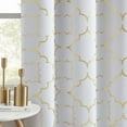 thumbnail image 6 of Junvictex White Blackout Curtain for Bedroom Gold Foil Moroccan Metallic Print,Grommet Top,52"Wx84"L,2 Panels, 6 of 7