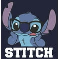 thumbnail image 2 of Junior's Lilo & Stitch Silly Black Glasses Cowl Neck Sweatshirt Navy Blue 2X Large, 2 of 4