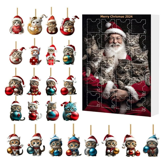 XFGOU Countdown enclosure Toys and Hobbies Christmas Countdown Advent Pendant Set Christmas Mystery Gift Box 24 Day Countdown Children's Secret Gift Box Gift Countdown sets